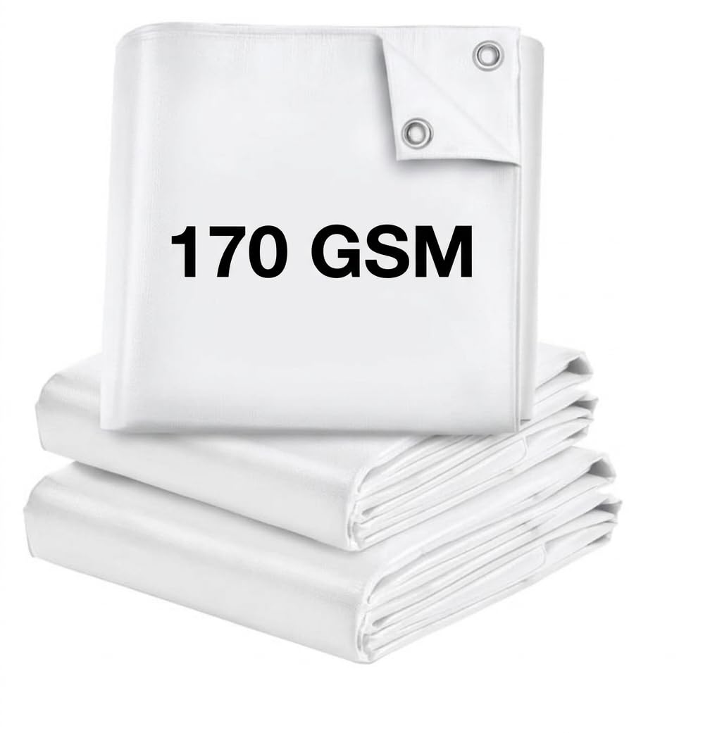 SIGMA (LABLE) 9FT X 6FT 170 GSM Waterproof Tarpaulin Heavy Duty Hdpe Tirpal Tadpatri Sheet UV Treated for Balcony, Rain, Home Roof Shed Polyethylene Multipurpose Cover White — Amazon image 11