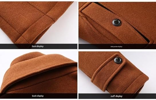 Buy FIZZOQI® Men's Double Collar Woolen Coat | Windbreaker