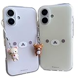 リラックマ スマホケース iphoneケース iPhone16Proケース 薄型 TPU 透明 アイフォンケース 携帯電話ケース 携帯カバー 携帯ケース 耐衝撃 脱着簡単 指紋防止 保護ケース 多機種対応 萌えグッズ 誕生日 プレゼント (iPhone16Pro,A) [並行輸入品]