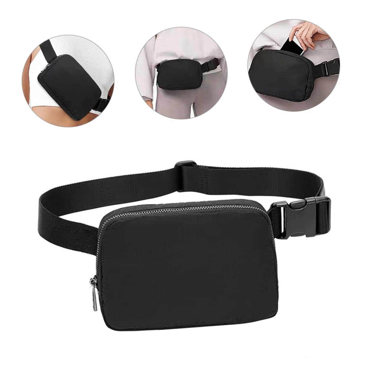 HANABASS 3stücke Nylon Fanny Pack Für Damen wasserdichte Umhängetasche Verstellbare Hüfttasche Für Sport Laufen Und Wandern Für Handy Und Essentials