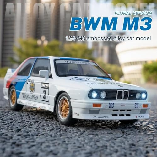 Image of FEXXA😍 1:24 Scale B M W M3 Die-Cast Metal Toy Model Car for Kids - Pull Back Mechanism, Birthday Gift for 3+ Year Old Boys (White-Modified)