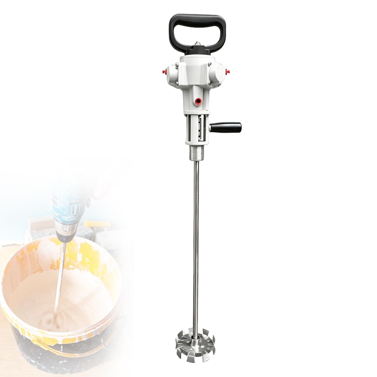 HKFGSHOP Air Powered Industrial Stirrer, Adjustable Speed Handheld Air Agitator Blender, 1800rpm, With Adjustable Speed, For Paint, Putty, And Cement Mixing