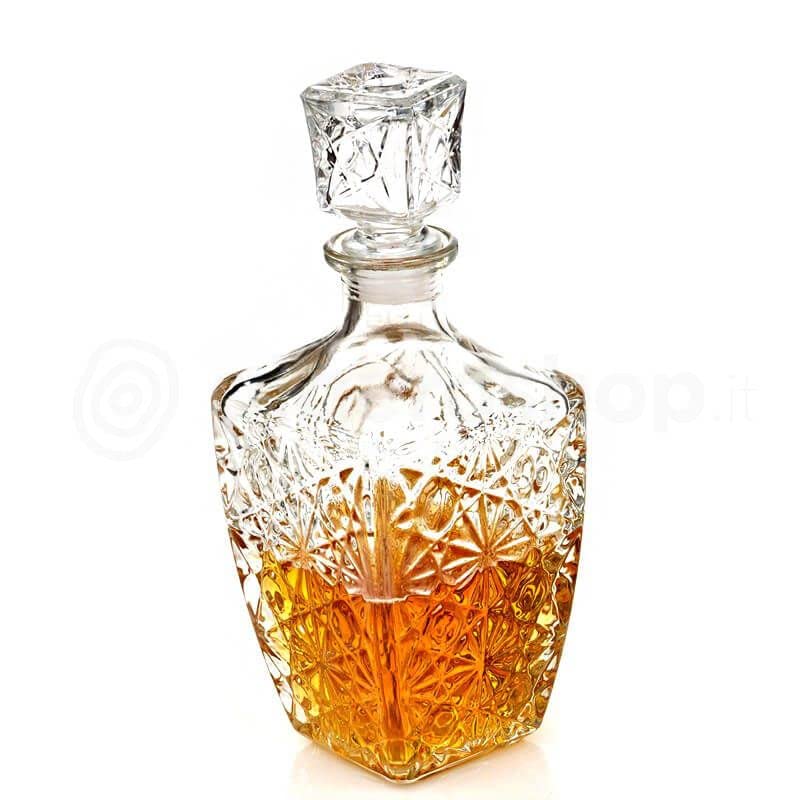 Bormioli Rocco Whiskey Decanter 780 ML 1 Pcs - Perfect for Whiskey, Scotch, Wine, Vodka, Tequila, Rum | Dedalo 4