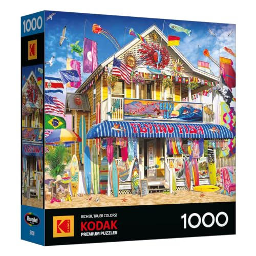 Image of RoseArt Kodak Premium Surf Shack 1000 Piece Jigsaw Puzzle for Adults