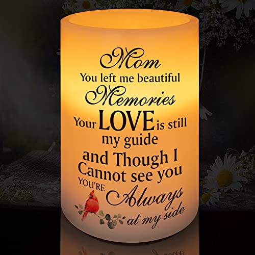 HN HAIINAA Flameless Memorial Candle, Real Wax LED Light with Timer Sympathy Gift Bereavement Gifts for Loss of Mother Memorial Gifts for Loss of Loved One Remembrance Gifts (6" x 4")