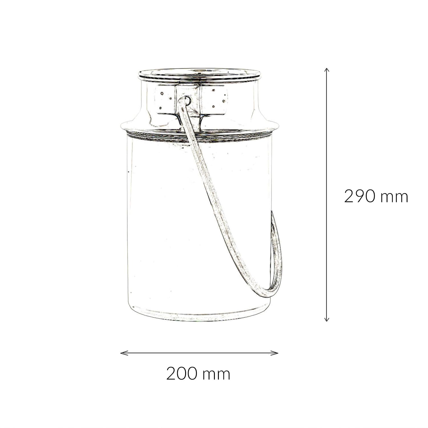 Jarra de leche de acero inoxidable 7,5 litro para café leche salsas cocina comedor mesa con tapa