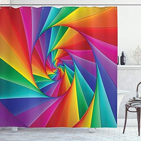 ABAKUHAUS Trippy Abstract Art Shower Curtain Cover