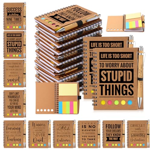 Carnets inspirants Yeaqee avec bloc-notes autocollant et stylos pour collègues