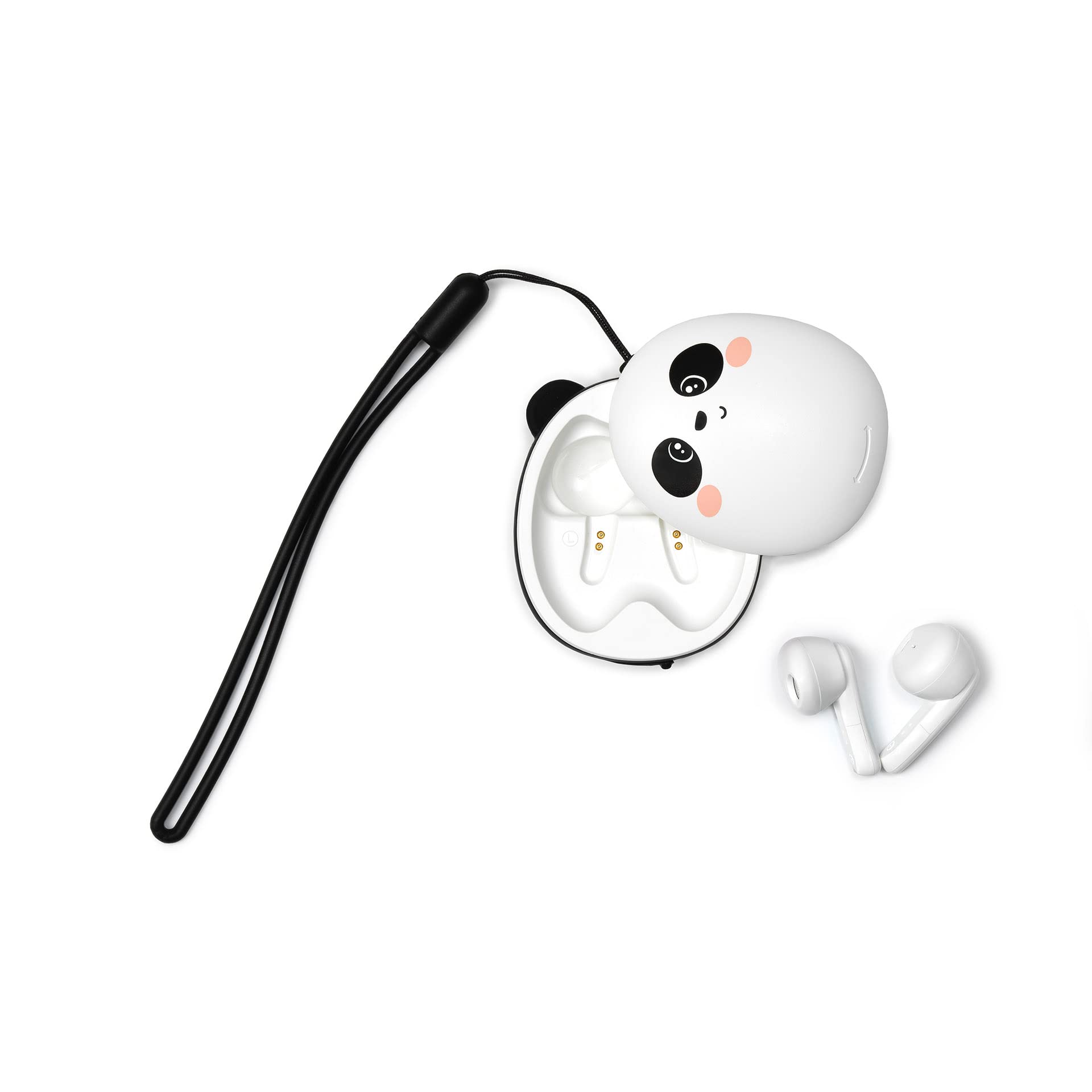 LEGAMI - Écouteurs Bluetooth, Thème Panda, Casque sans Fil, Connexion Automatique iOS et Android, Double Microphone Intégré, Capteur Tactile, Câble de Chargement Inclus