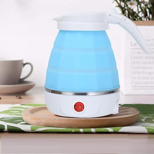 Mr.Shoppers Travel Foldable,Collapsible Electric Kettle Silicone Small Electric Kettle Boiling Water,Used In Coffee,Tea,Milk,Dual Voltage,600Ml,110-220V, Multi Colour) - 700 Watts