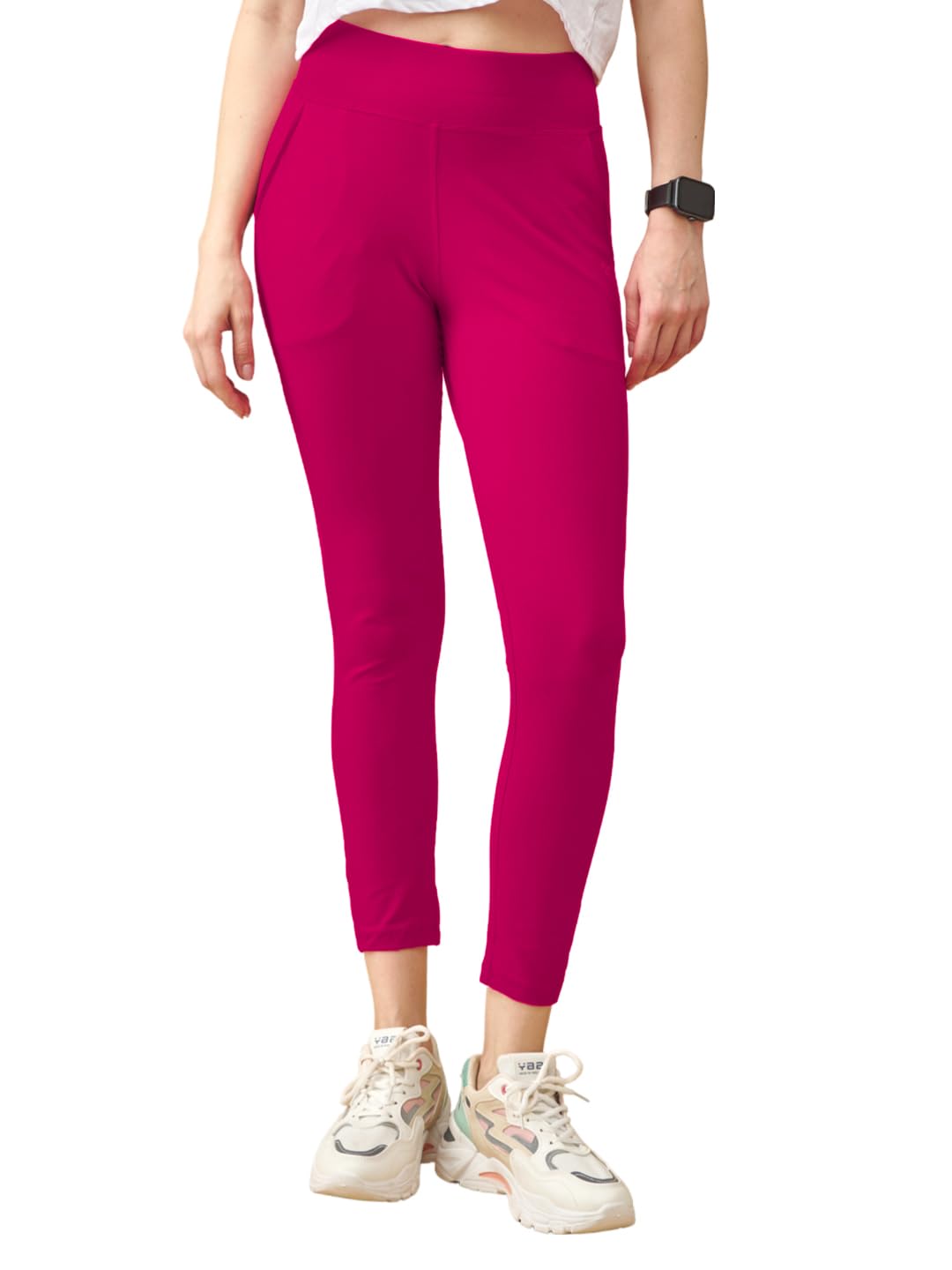 lyra Women Skinny Fit High Rise Premium Cotton Lycra High Waist Ankle Leggings-picture-10