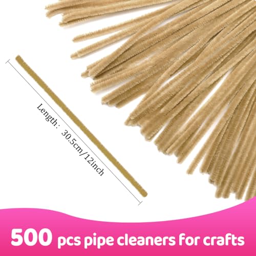 Image of Praisebank Light Brown Pipe Cleaners for Crafts, 500pcs, Chenille Stems for DIY Projecets, Arts & Crafts Supplies for Festival Party Decorations