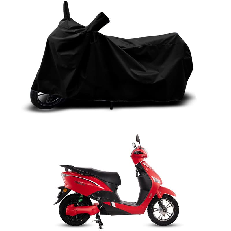 Image of 100% Scratchproof /UV-Rays /Heat Protection /Birds Dropping /Water Resistant /Dust Proof /Waterproof /Full Bike Scooty Two Wheeler Body Cover Compatible for Electric Optima CX All Varients[Black]