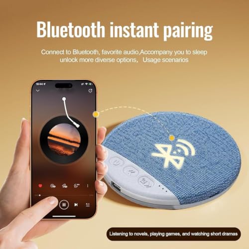 Image of Bluetooth Pillow Speaker for Sleeping, Ultra-Thin Under Pillow Speaker with White, Sleep Timer, Wireless Private Listening, Rechargeable Sleep Aid for Side Sleepers, Bedtime Music
