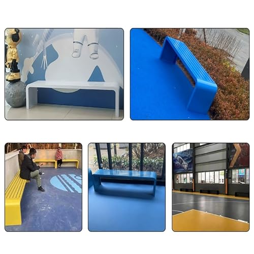 Banco de exterior resistente a la intemperie de metal sin respaldo para jardin 3