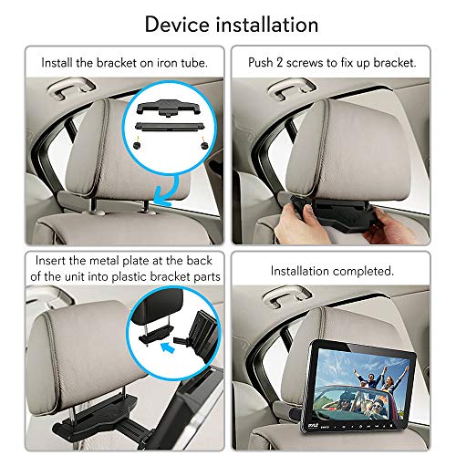 Universal Dual Vehicle Headrest Monitor - 10.5” Multimedia Cd And Dvd Player Audio Entertainment W/ Stereo Speaker, Hdmi, Lcd Screen, Mount And Wireless Headphones For Car Seat - Pyle Plhrdvd108Kt #TOP6