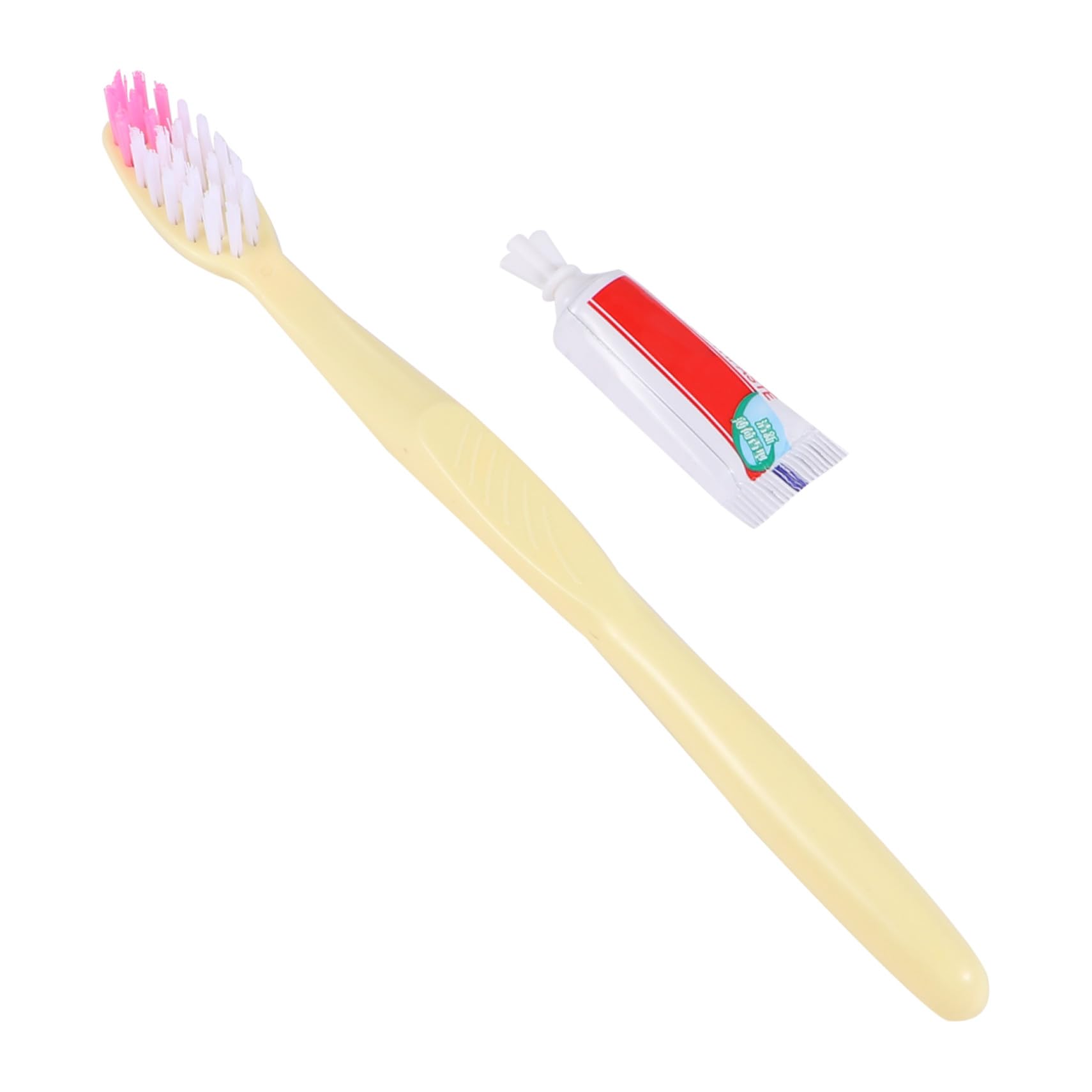Set Spazzolino da Denti Usa e Getta 100 Pezzi con Dentifricio Portatile in Plastica Kit Manuale per Hotel e Viaggio Monouso Pratico e Compatto Stile Casuale