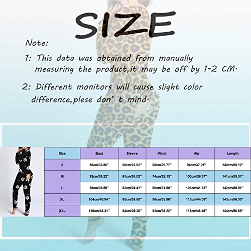 ORT Macacão de pijama para mulheres, macacão feminino macacão funcional com aba abotoada macacão de