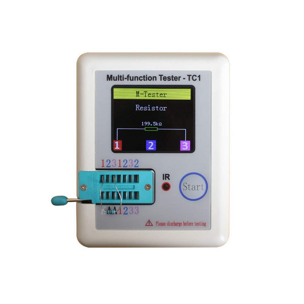 Treedix LCR-TC1 Multi-Function Tester displaying a resistor measurement of 199.5 kΩ.
