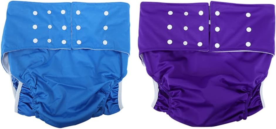 2Pcs Nappy Reusable Washable Cloth Anti- Leakage Diapers for Elderly Women Men