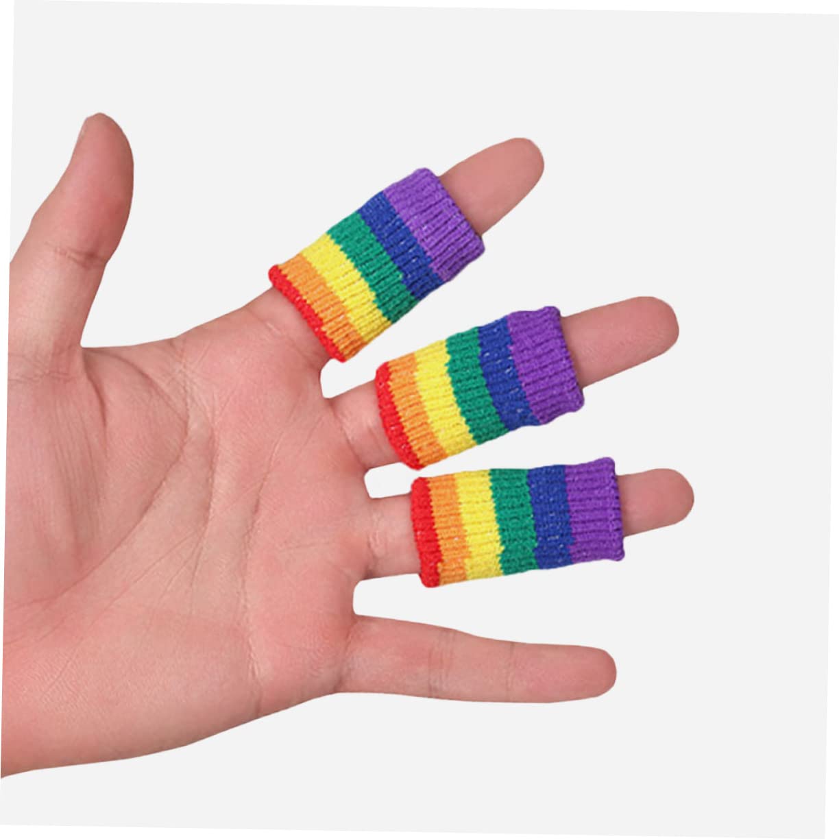 Ipetboom Rainbow Basketball Accessory 20pcs Finger Guard Nylon Elastic Sleeves Protective Finger Sleeves Sports Gear for Boys and Girls