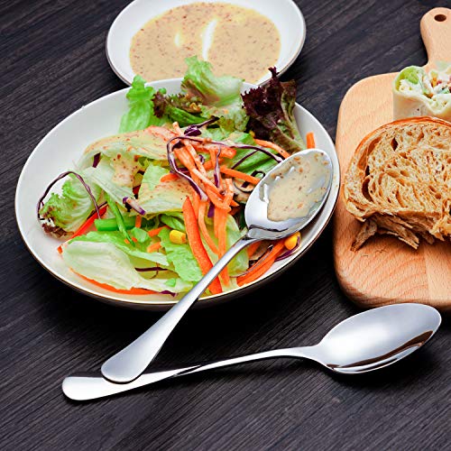 Dinner Spoon Set,16 Pcs 7.3" Tablespoons,Premium Food Grade 18/10 Stainless Steel Spoons,Durable Metal Spoons,Tablespoon,Silverware Spoons Only,Mirror Finish & Dishwasher Safe,Use For Home,Restaurant #TOP4