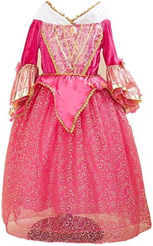 OuTaking Girls' Pink/Blue Cartoon Party Dress Princess Costume for 2-12