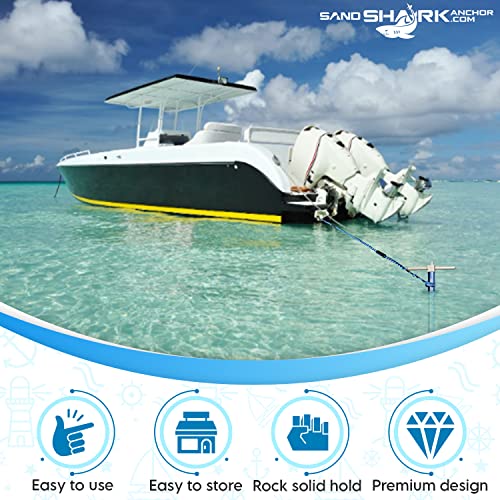 Sandshark Ultimate Xl Boat Anchors. Adjustable, Compact Boat Anchor Storage. Screw Auger Design Protects Boats And Pontoon Boat Shallow Water Anchor For Beach, Sandbar W/Case Over 5' Tall. #TOP4