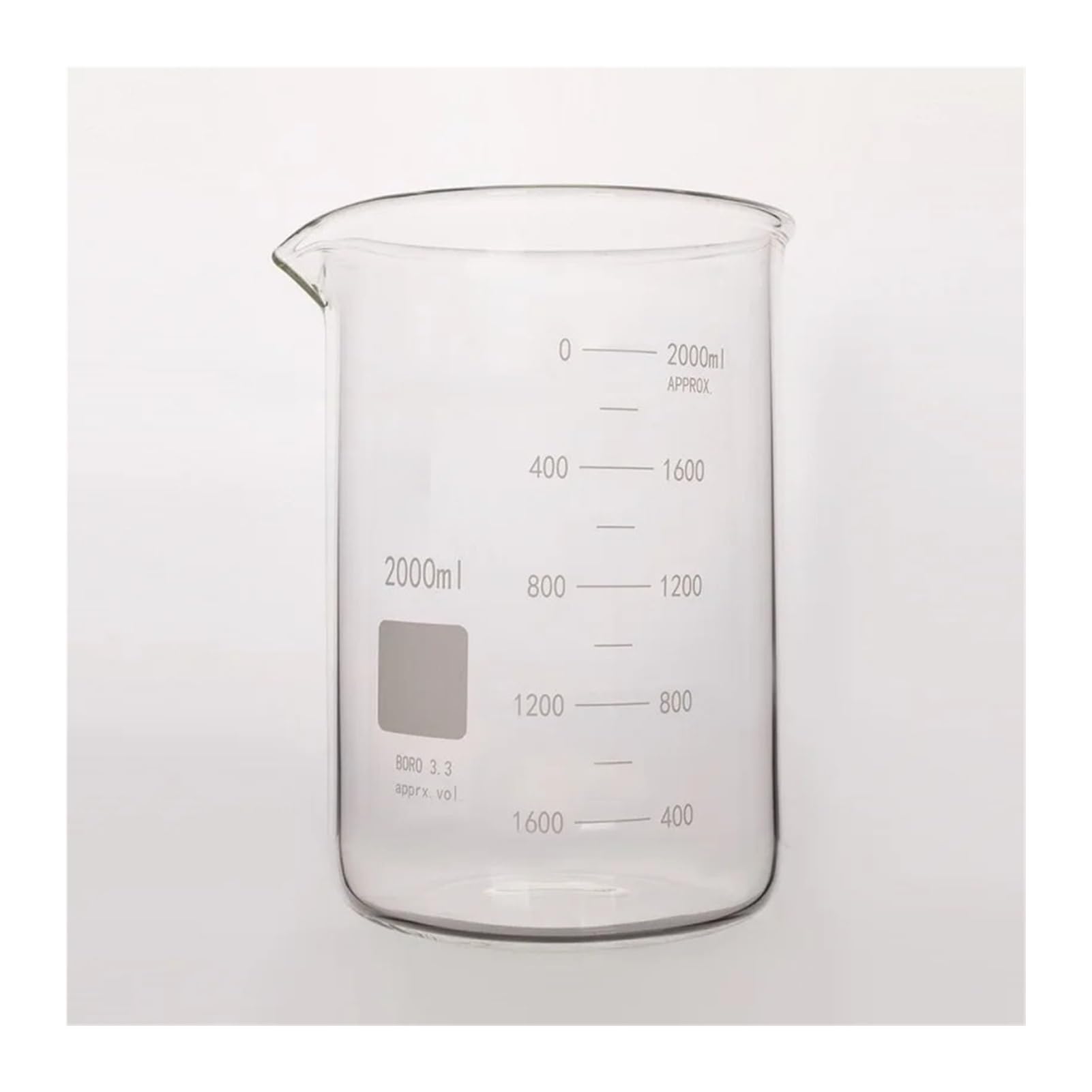 Dickwandiges Becherglas, doppelte Skalenmarkierung, SCHWERWANDIGES Becher, NIEDRIGE Form, ZWEIFACHE Graduierung, Borosilikatglas, B20 B22 B23(1000mL-B231000)