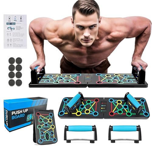 Premium Liegestützbrett Set, Faltbares Multifunktions Elite Rack Fitness-Board Elite mit Handgriff, für Ganzkörper-Training & Effektive Liegestützen, Fettverbrennungs- und Krafttrainingsgerät