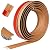 20Ft Floor Transition Strip Self Adhesive Carpet to Tile Floor Edging Trim PVC Threshold Strips, Peel and Stick Floor Joining Strip Suitable for Threshold Height Less Than 5mm(Light Brown Wood Grain)