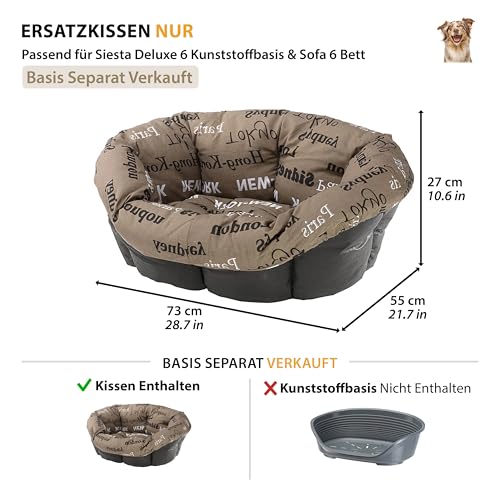 Ferplast Ersatzpolsterung für Hunde- und Katzenboxen, gepolstertes Kissen für Kunststoffboxen (Nicht im Lieferumfang enthalten), waschbar, verstellbar, 73 x 55 x 27 cm (Höhe), Grau