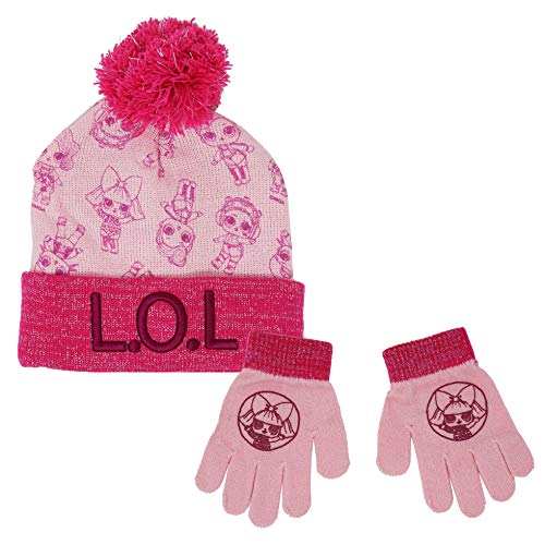 Lol Surprise HS4356 Set 2 Pezzi, Coordinati Invernali, Cappello Pompon con Guanti, Bambina, Multicolore (52, Rosa)