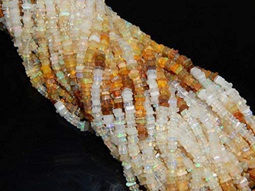 Koraliki Heishi z naturalnego opalu etiopskiego, 4-5 mm, kwadratowy koralik Heishi do produkcji biżuterii, sznurek 38 cm, luźny kamień szlachetny, jakość AAA, koraliki w kształcie