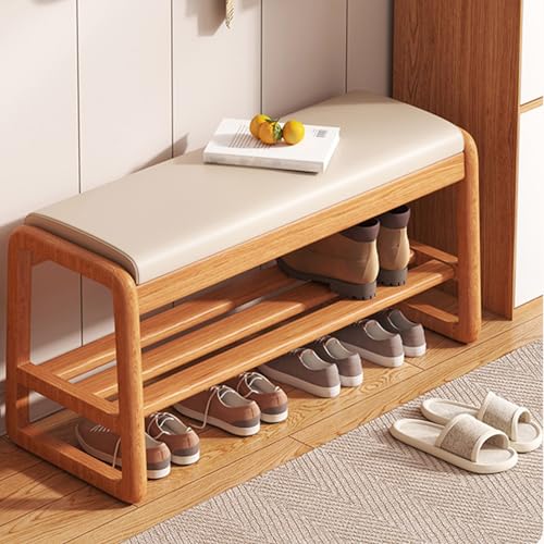 Banc de rangement à chaussures compact avec étagères ouvertes pour petit espace - 3
