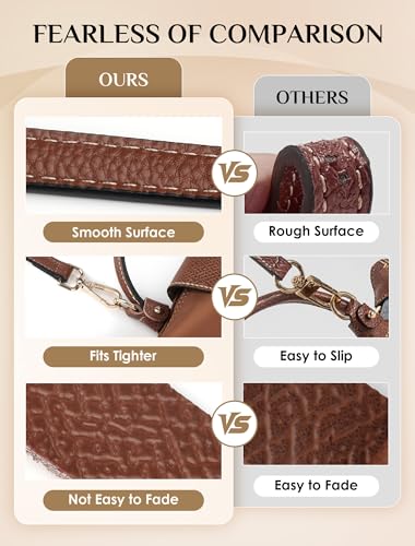 AMYFAY Strap Replacement Compatible with Longchomp Mini Pouch – Leather Purse Straps Adjustable Shoulder Strap for Women Crossbody Bag, Crossbody & Shoulder Bag Conversion, Hands-Free Carry4