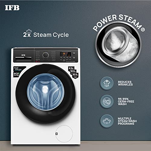 Image of IFB 6.5 Kg 5 Star Front Load Washing Machine 2X Power Steam (ELENA ZWS 6510, White & Black, In-built Heater, 4 years Comprehensive Warranty)