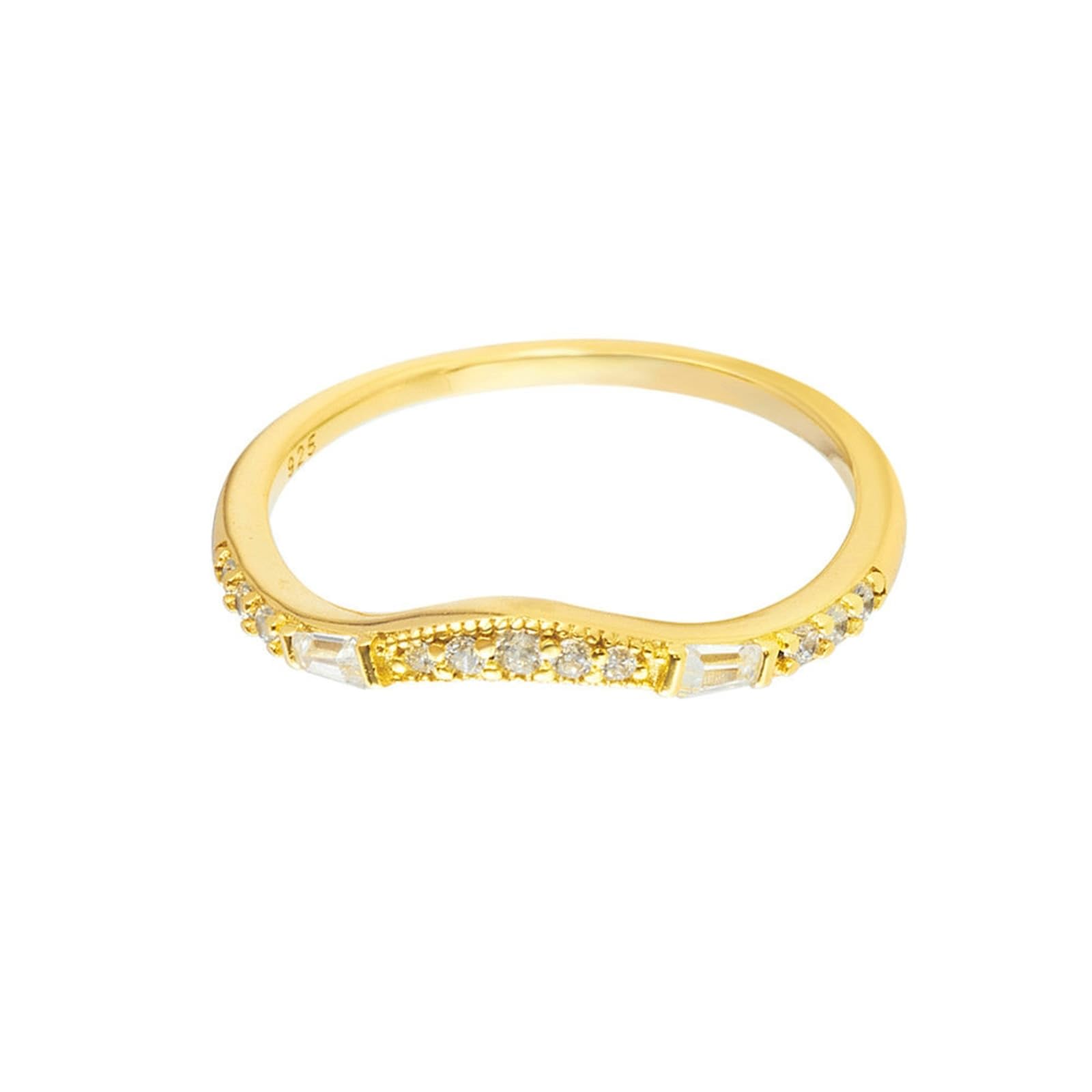 KnSam Anillos de boda de oro Au585, corona para parejas con corte trapezoidal, anillos de la amistad Au 585, talla 63 (20,1)