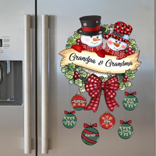Personalized Snowman Family Decal Stickers – Heartwarming Holiday Decor for Grandparents, Custom Christmas Gifts Featuring Grandkids’ Names - Image 5