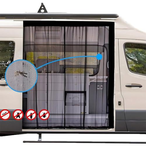 Rideau magnétique en maille occultant et ventilé pour van - 4