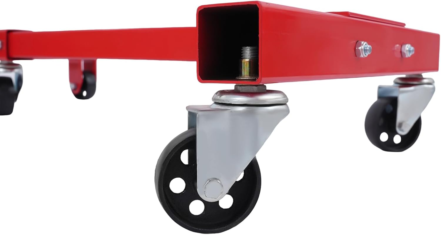 1250 lbs Engine Stand Heavy-Duty Engine Motor Stand Steel with 360° Head, 5 Swivel Casters Folding H-Frame Rotating Engine Stand for Auto Repair, Garage, Vehicle Maintenance, Red