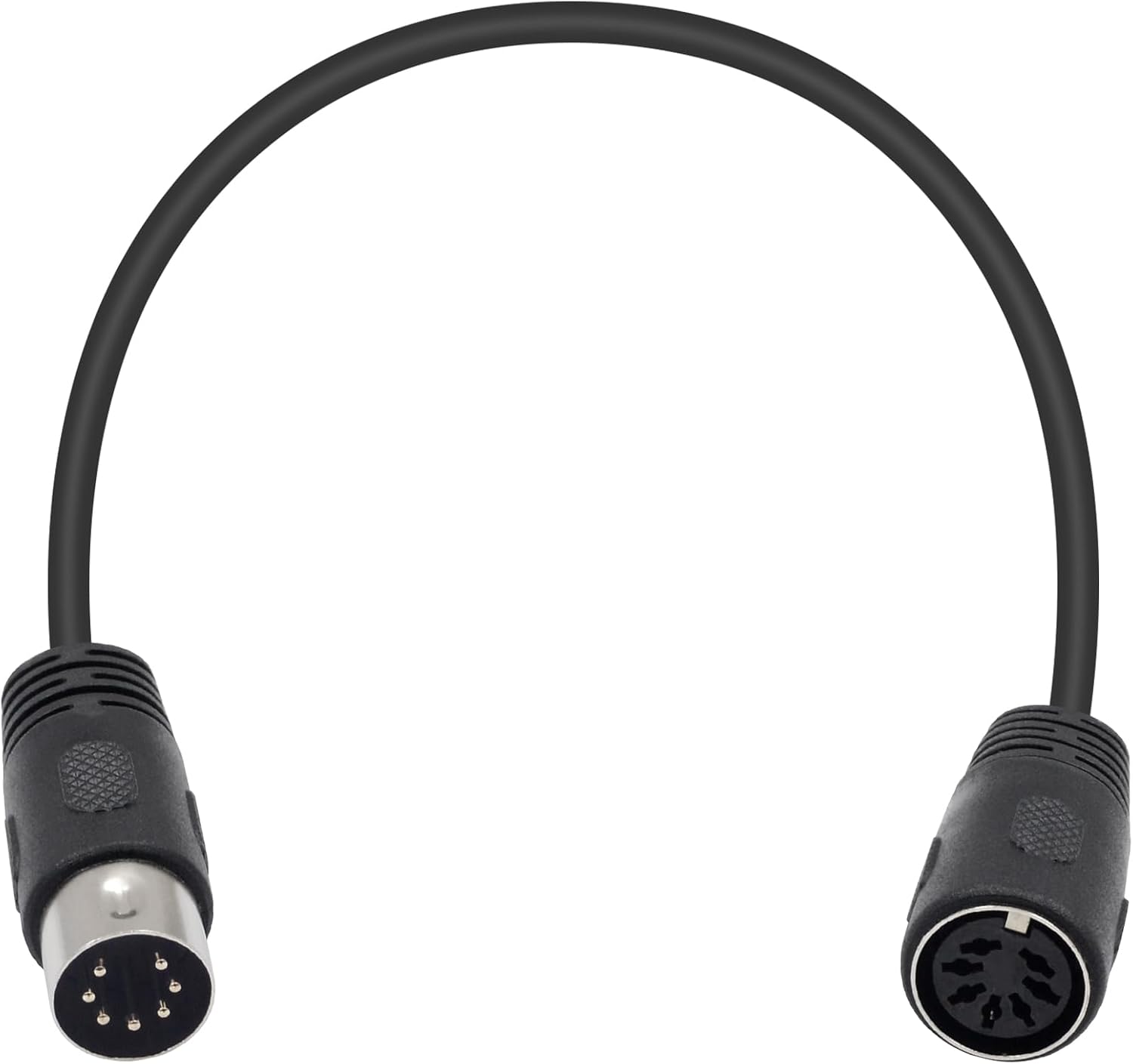 Poyiccot 7pin DIN Male to Female Extension Cable, 1.5ft Black, Ideal for Bang & Olufsen, Naim, Quad & More, 7-Pin Neutrik Plug, Tangle Free