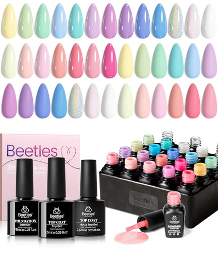beetles Pastel Gel Polish Set - 20 Colors Spring Gel Nail Kit Dre...