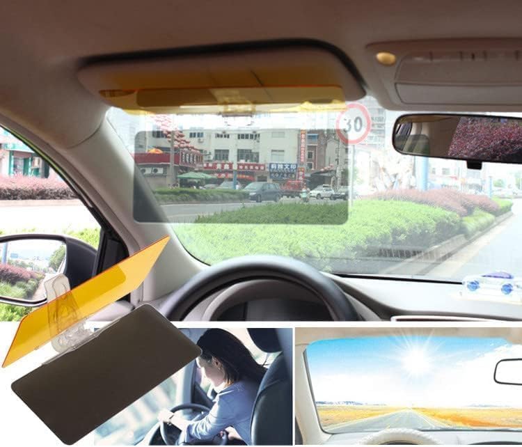 Image of Car Sun Visor, 2 in 1 Universal Day and Night Anti-Glare Visor Sun Visor Extender, Visor Blocker, Night Vision Anti-Dazzle Windshield Driving Visor, UV-Filtering Eye Protector for SUV