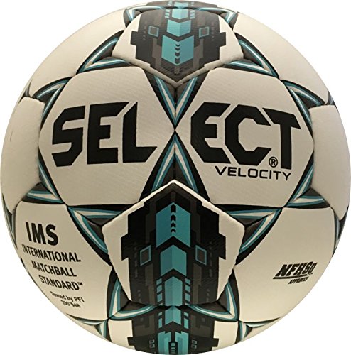 Select Velocity Soccer Ball, Size 5, White/Light Blue