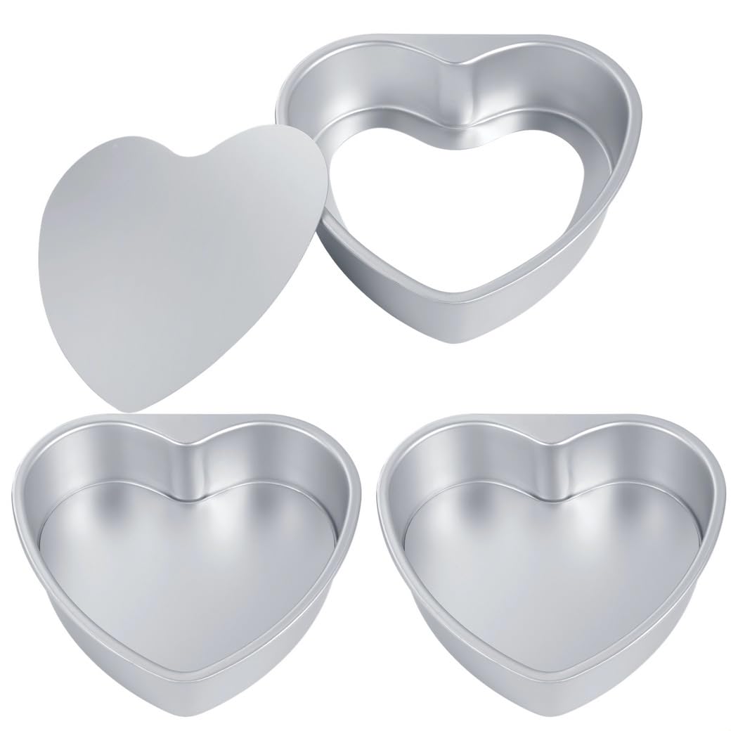 Zestaw foremek do ciasta w kształcie serca, 3 szt. 25 cm aluminiowe formy ze zdejmowanym dnem do pieczenia wesel, urodzin i świąt