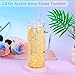 20 Oz Acrylic Snow Globe Tumbler Cup with Handle, Double Wall Plastic Snowglobe Tumbler with Pre-Drilled Hole and Plug for Glitter DIY, 6 Pack