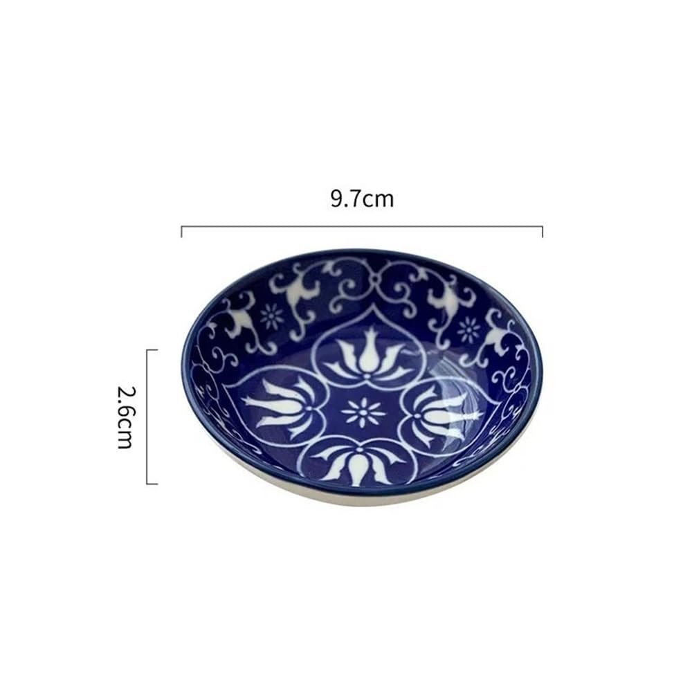 Mini Piatto di condimento for piatti salsa aceto in ceramica(Blue)