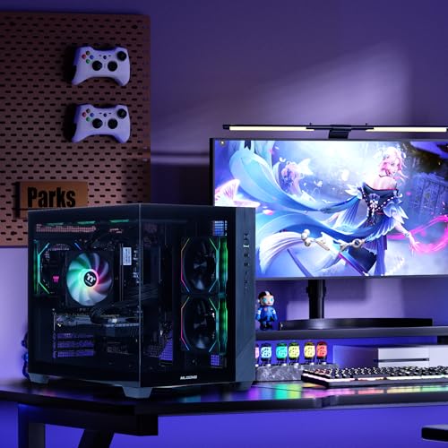 Image of MLOONG Gaming PC Desktop for Gamers & Streamers,AMD Ryzen 5 5500 up to 4.2GHz, GeForce RTX 5060 8GB GDDR6, 1TB NVMe SSD, 16GB DDR4 RAM, 650W 80+ Bronze PSU, Wi-Fi, Windows 11 Home Black