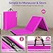 Matladin 6' Folding Tri-fold Gymnastics Gym Exercise Aerobics Mat, 6ft x 2ft x 2in PU Leather Tumbling Mats for Stretching Yoga Cheerleading Martial Arts (Purple)